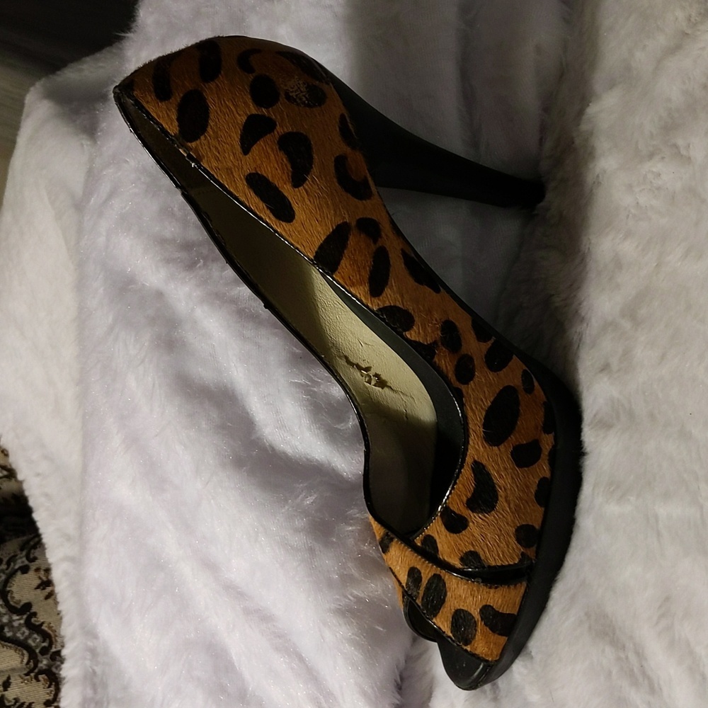 Steven Madden| Vintage Leopard Print Leather Cow Hair High Heel Pumps